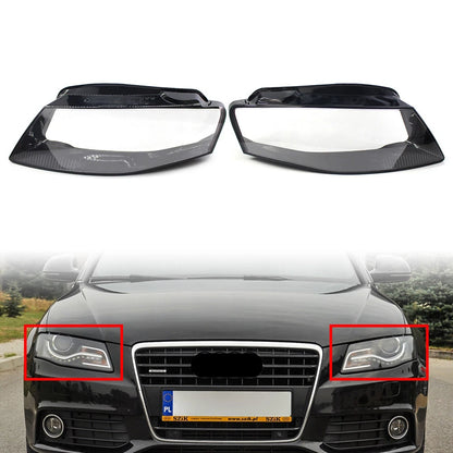 Headlight Lens Shell Cover Lampshade For Audi A4 B8 2009-2012 Transparent Pair