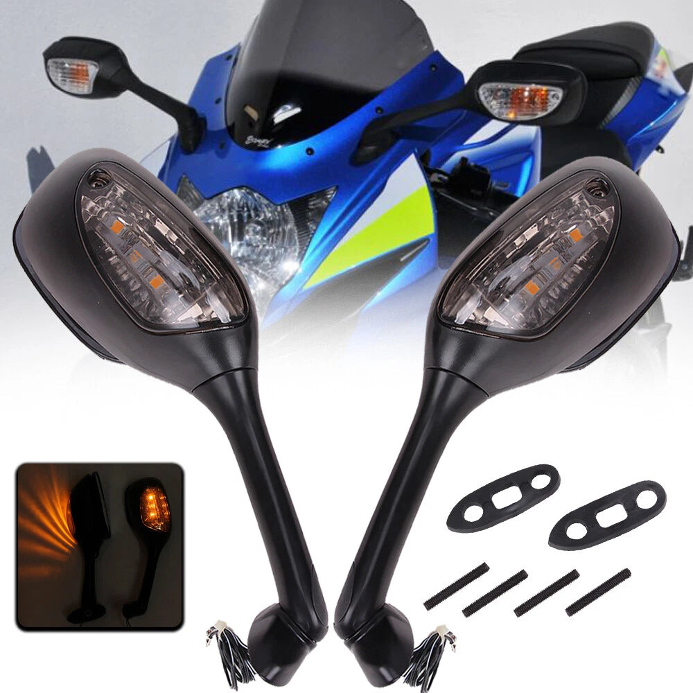 Rear View Mirrors LED Turn Signals For Suzuki GSXR600 GSXR750 2006-2015 GSXR1000