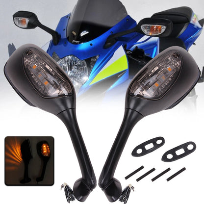 Rear View Mirrors LED Turn Signals For Suzuki GSXR600 GSXR750 2006-2015 GSXR1000