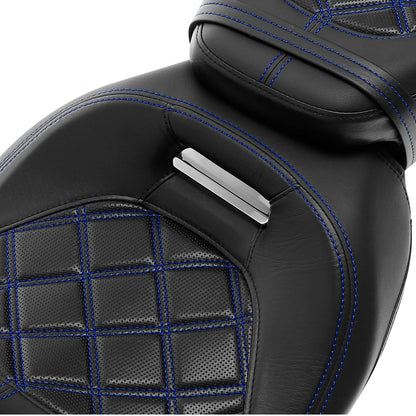 Driver Passenger Seat Rider Backrest Pad Fit For Harley Touring 2009-2023 Black