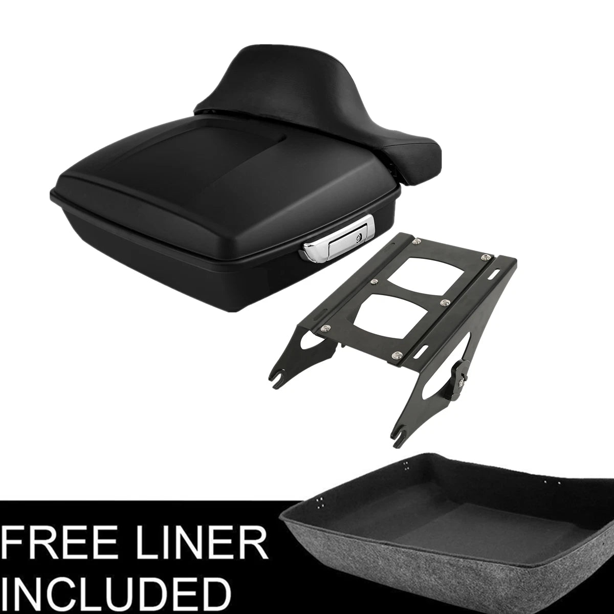 Matte Chopped Trunk Backrest Mount Rack For Harley Touring Electra Glide 2014-25