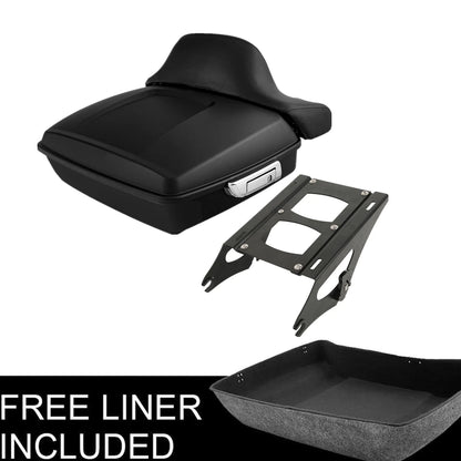 Matte Chopped Trunk Backrest Mount Rack For Harley Touring Electra Glide 2014-25