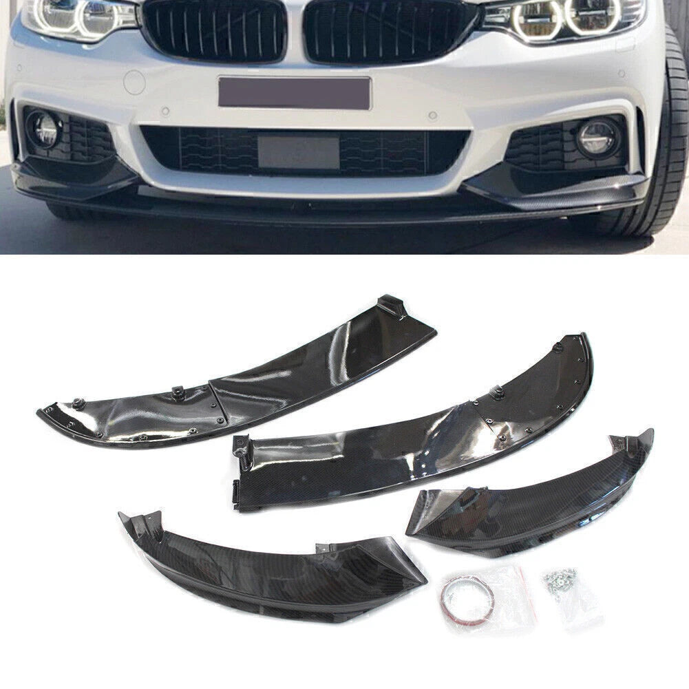 Front Bumper Lip Carbon Fiber Fit for BMW F32 F33 F36 4 Series M Sport 2014-20
