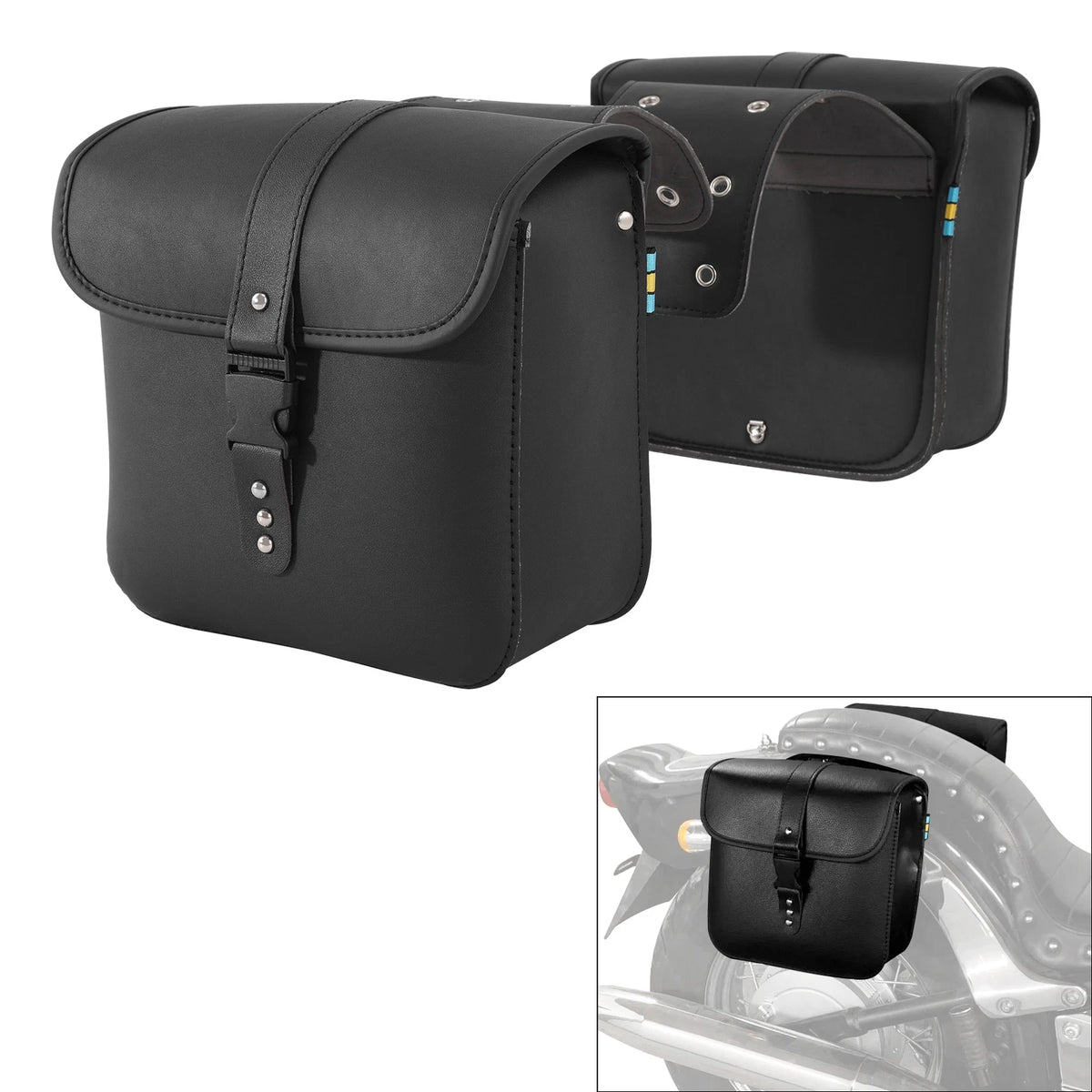 Universal Side Saddle Bags Saddlebags Luggage For Harley Yamaha Honda Suzuki US