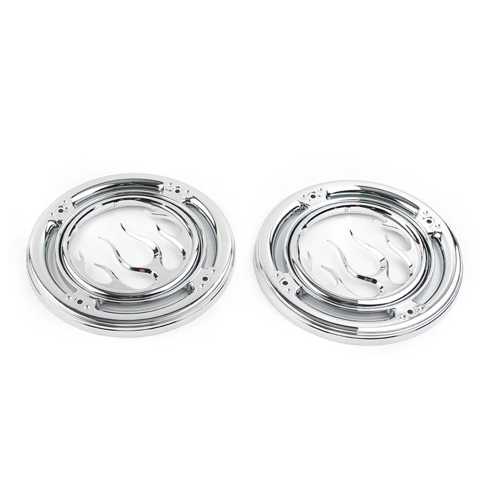 Chrome Rear Speaker Accent Trim Cover For Harley Electra Street Tri Glide Pair