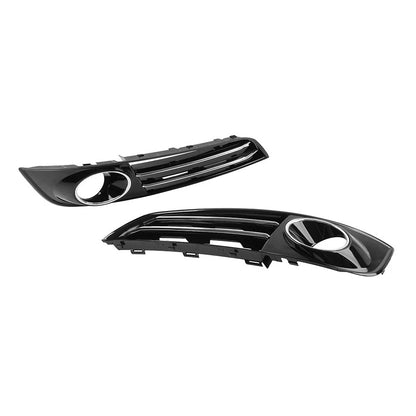 1 Pair Glossy Black Front Bumper Grille Fog Light Cover For Audi A8 D4 2011-2014