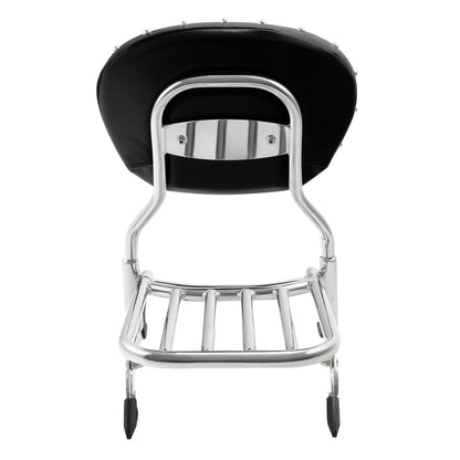 Chrome 12" Backrest Sissy Bar Luggage Rack For Indian Chief Dark Horse 14-18 15