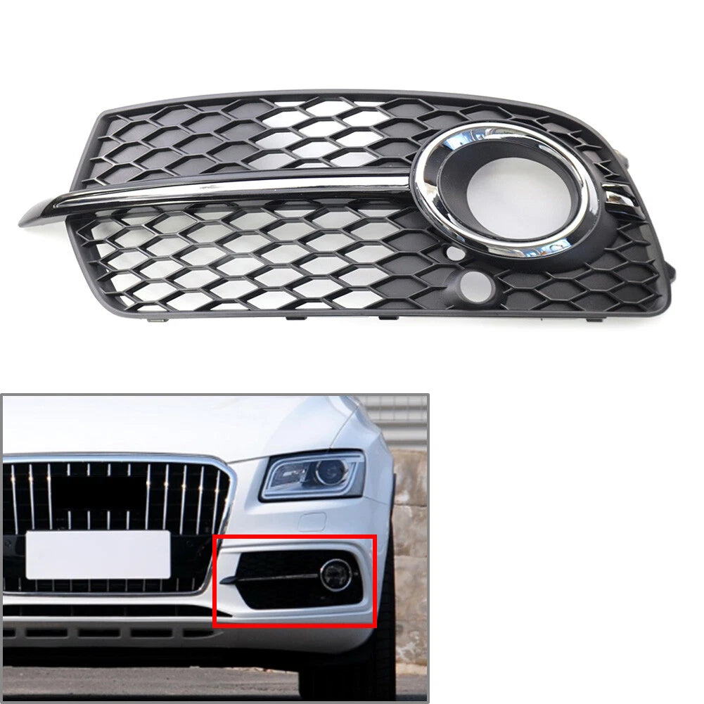 For Audi Q5 SLine 2013-2017 Left Front Fog Lamp Grill Grille Cover Chrome Trim