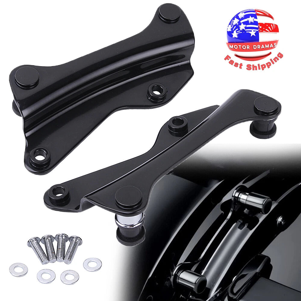 Black 4 Points Docking Hardware Kit Cover Fit for Harley Touring FLHR FLHX 14-20