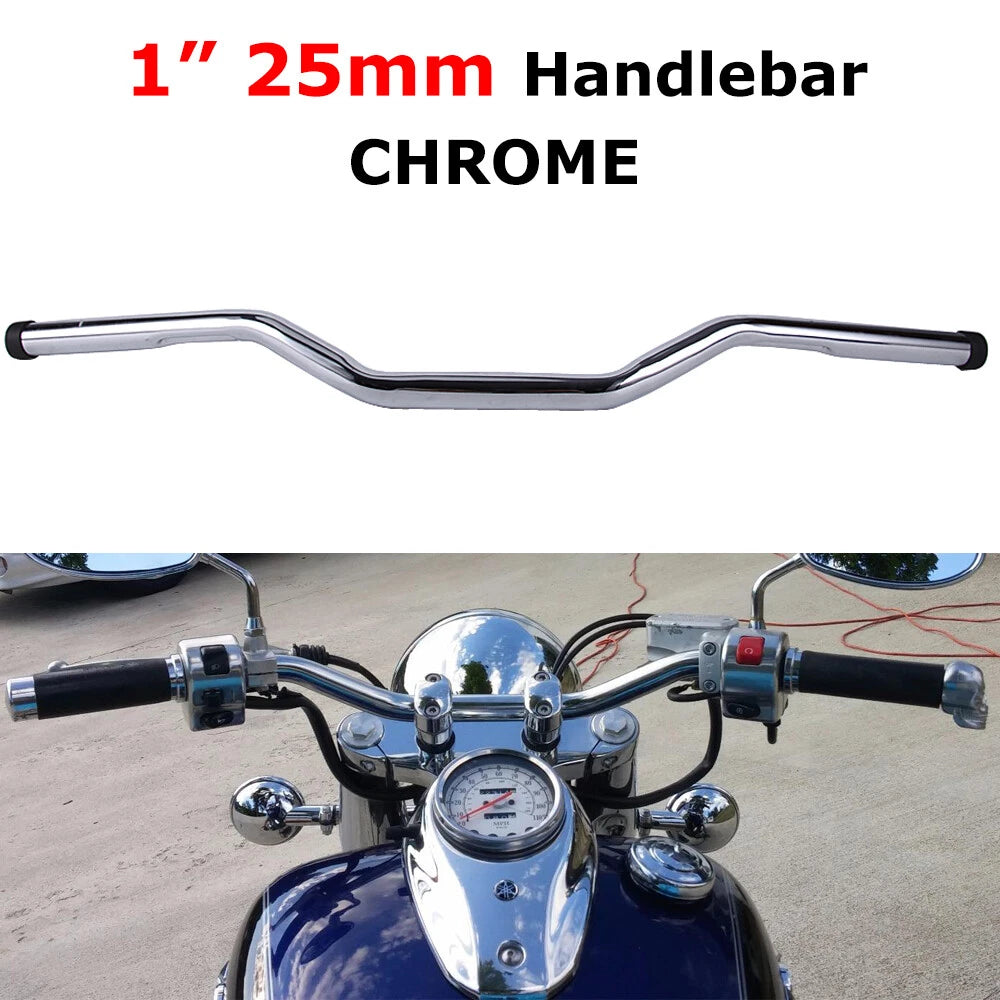 1" Motorcycle Drag Bar Handlebars For Harley Softail Dyna Sportster XL 883 1200