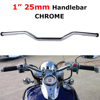 1" Motorcycle Drag Bar Handlebars For Harley Softail Dyna Sportster XL 883 1200