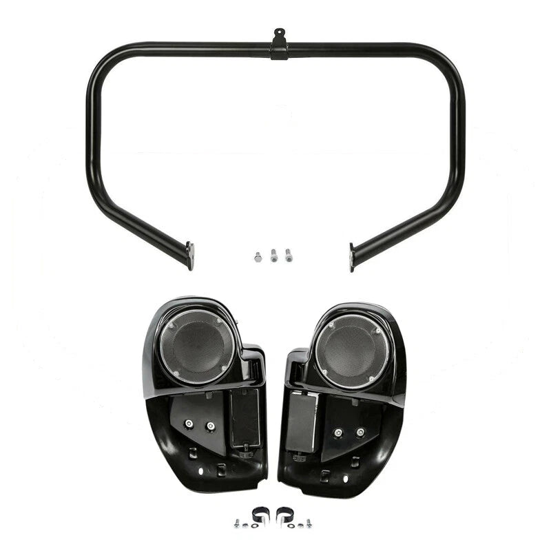 Engine Guard Bar Lower Vented Fairing Speaker Pod For Harley Electra Glide 14-Up
