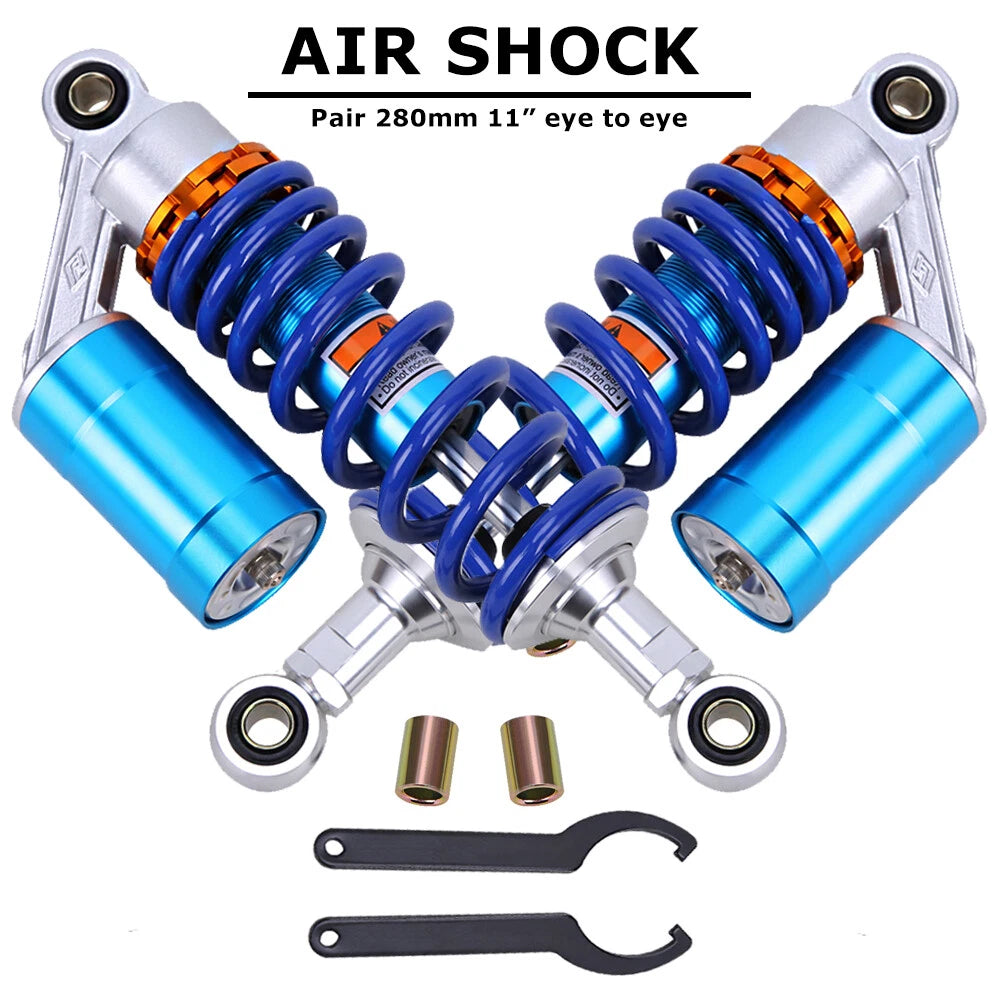 Pair 280mm 11" Motorcycle ATV Quad Bike Air Shock Absorbers Suspension Universal