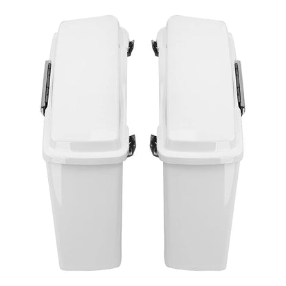 White Hard Saddlebags & Conversion Bracket For Harley Softail Fatboy FLST 84-17