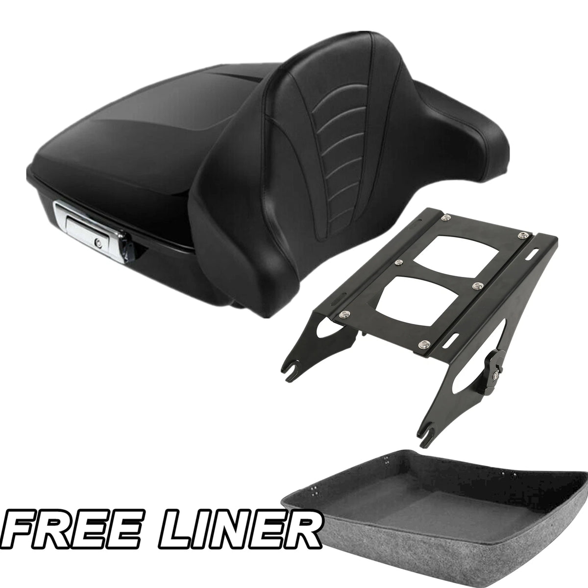 Matt Chopped Trunk Pad Mount Rack Fit For Harley Road Glide King 14-25