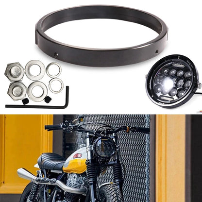 1Pcs Round 7" inch Motorcycle Headlight Mounting Bracket Ring Black Universal