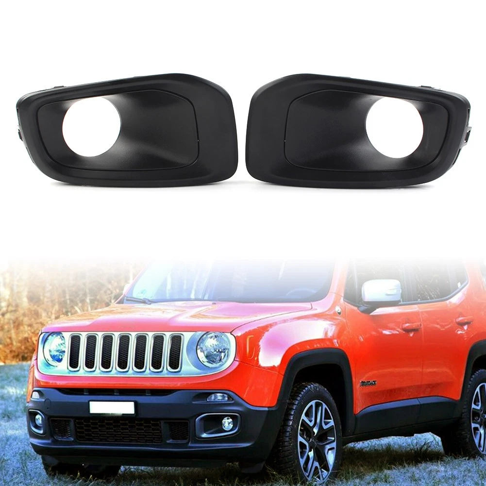 Front Bumper Fog Lights Cover Fit Jeep Renegade (Latitude/Limited / Sport) 15-18