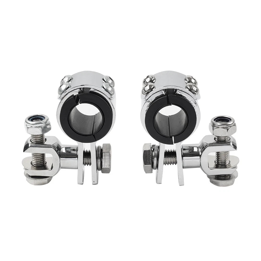 US 1" 1.25" Highway Bar Foot Pegs Mount Clamps Bracket Set For Harley Chrome