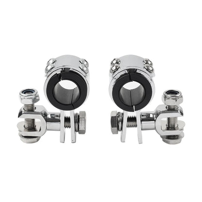 US 1" 1.25" Highway Bar Foot Pegs Mount Clamps Bracket Set For Harley Chrome