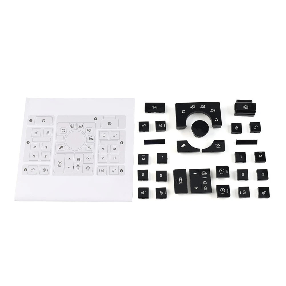 For Land Rover 2013-2017 Window Lift Switch Button Terrain Mode Button Cover Set