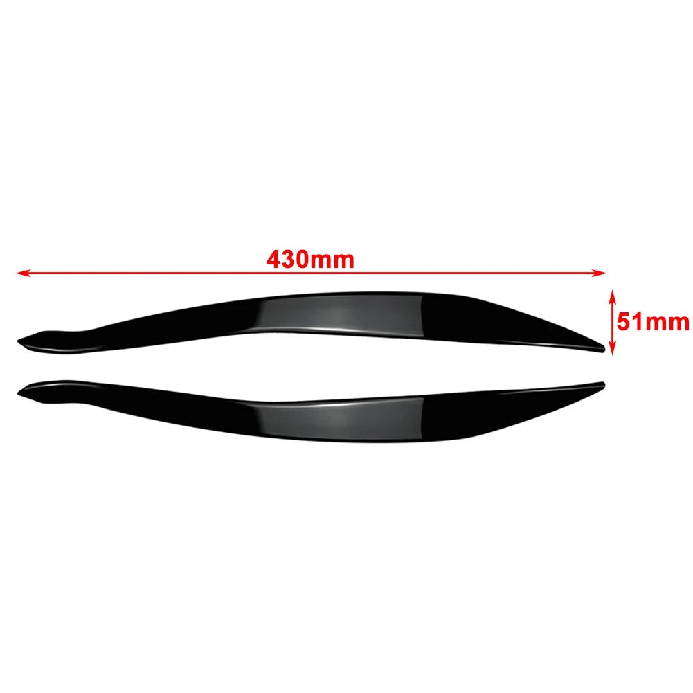Front Headlight Eyelids Eyebrow Cover For BMW 5 Series F10 F11 2015-2017 Black