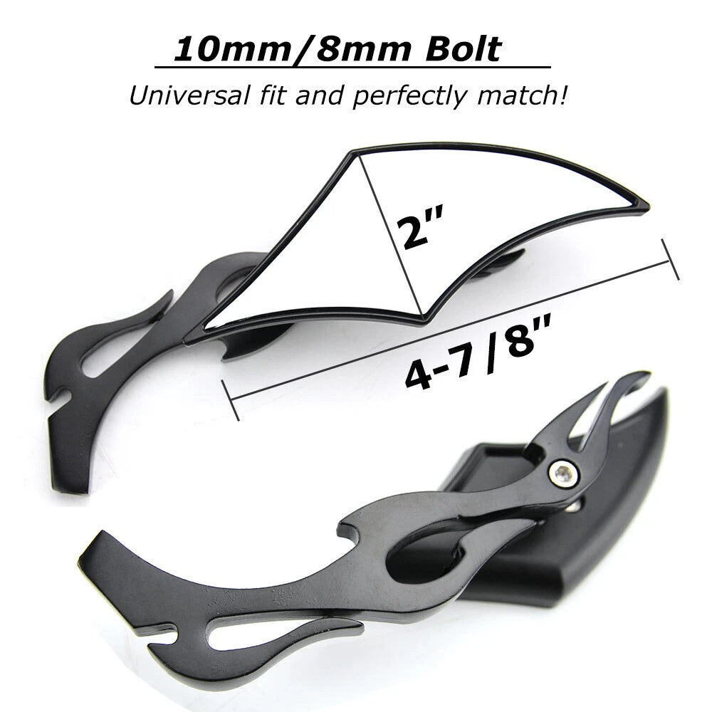 Black Motorcycle Mirrors For Harley Touring Street Glide Road King Softail Dyna