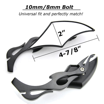 Black Motorcycle Mirrors For Harley Touring Street Glide Road King Softail Dyna