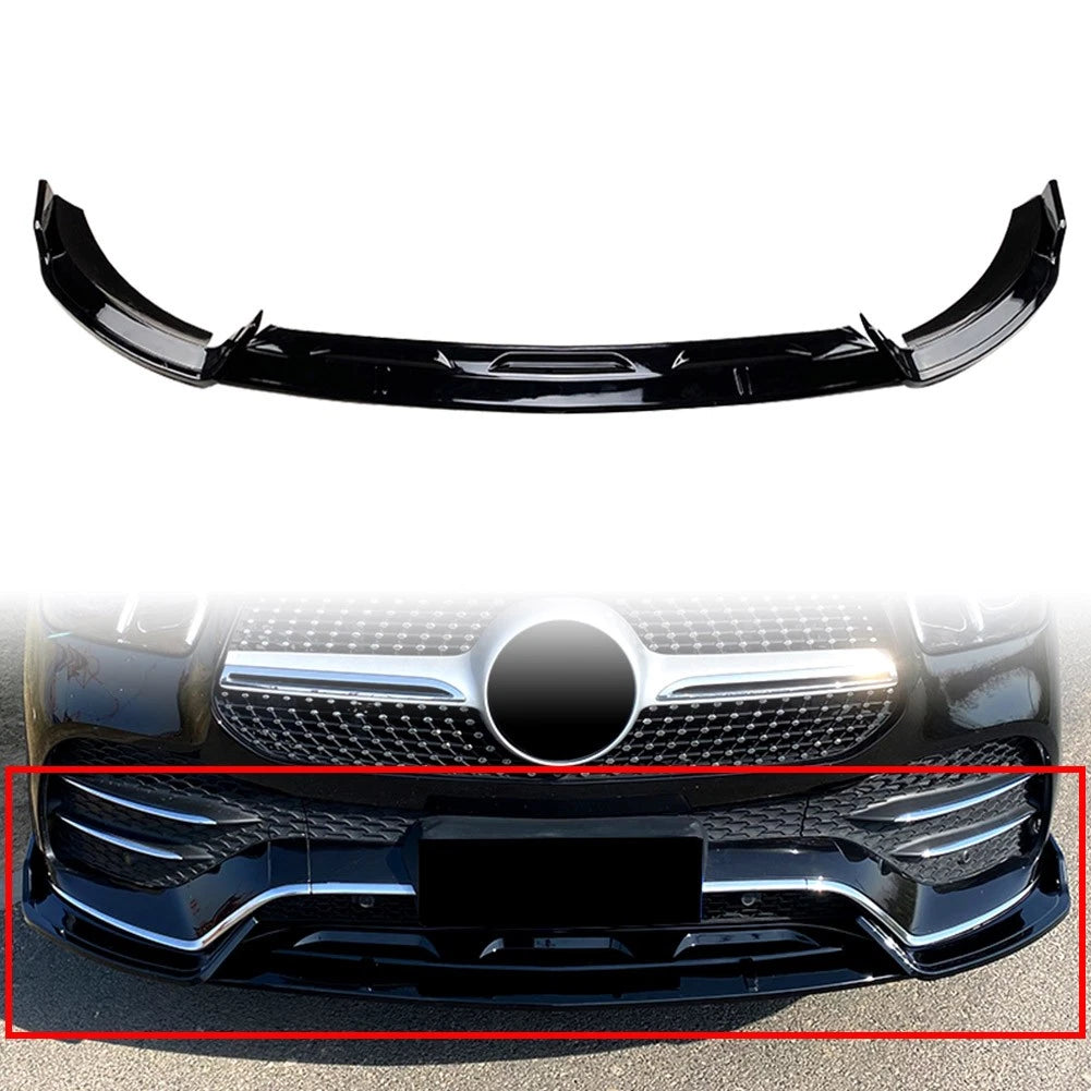 Front Bumper Lip Spoiler Splitter Body Kit For Benz GLE W167 2020-22 Gloss black
