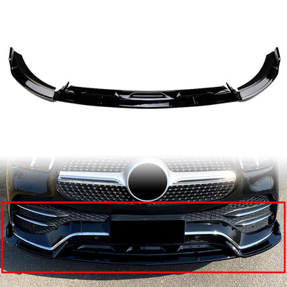 Front Bumper Lip Spoiler Splitter Body Kit For Benz GLE W167 2020-22 Gloss black