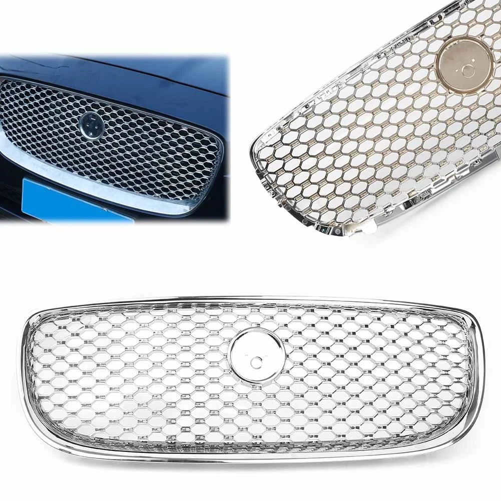 Chrome Front Bumper Hood Radiator Grille Mesh Grill For Jaguar XE 2015-2018 16