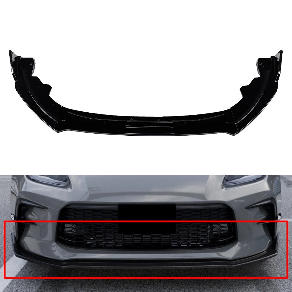 Glossy Black Front Bumper Lip Body Kit Spoiler For Toyota GR86 2022-2025
