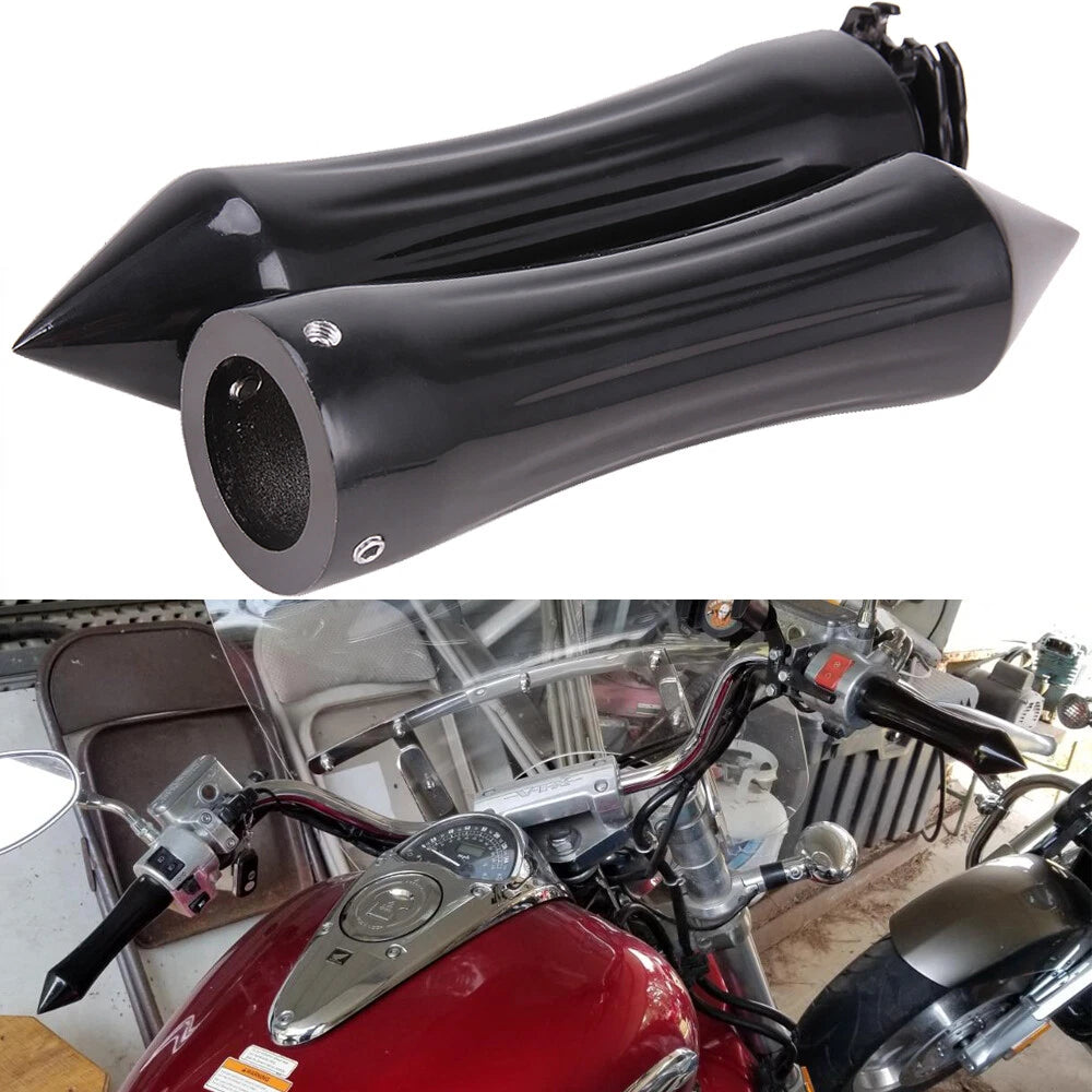 1" Motorcycle Spike Handlebar Hand Grips With Throttle For Harley Honda Kawasaki