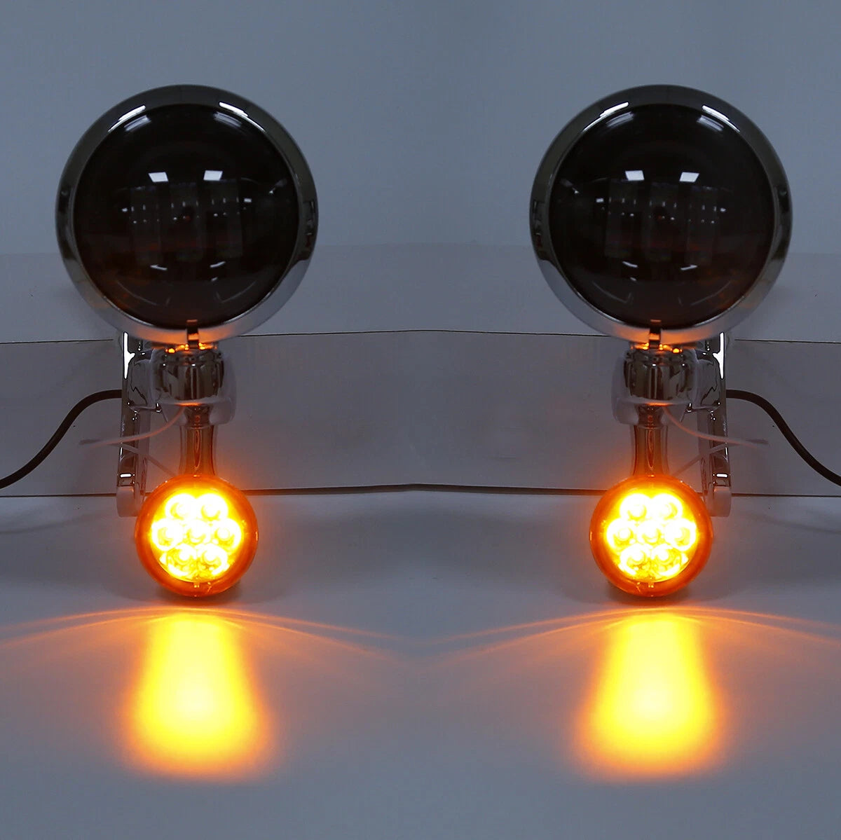 4.5" Auxiliary LED Fog Light Bracket Turn Signal Fit For Harley Touring 2014-Up