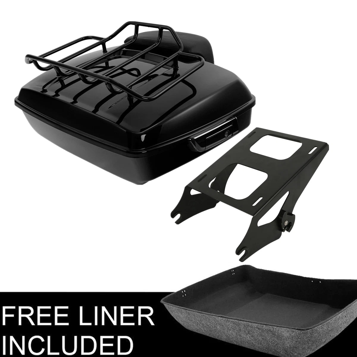 Chopped Trunk Pad Mount Rack Fit For Harley Touring Street Road Glide 2014-Up 15