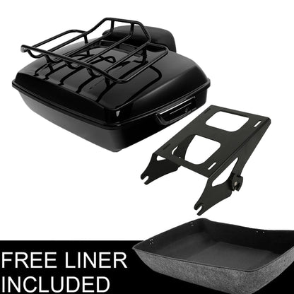 Chopped Trunk Pad Mount Rack Fit For Harley Touring Street Road Glide 2014-Up 15