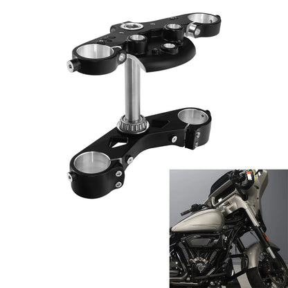 Upper Lower Triple Tree Steering Stem For Harley Touring CVO Street Glide 23-26