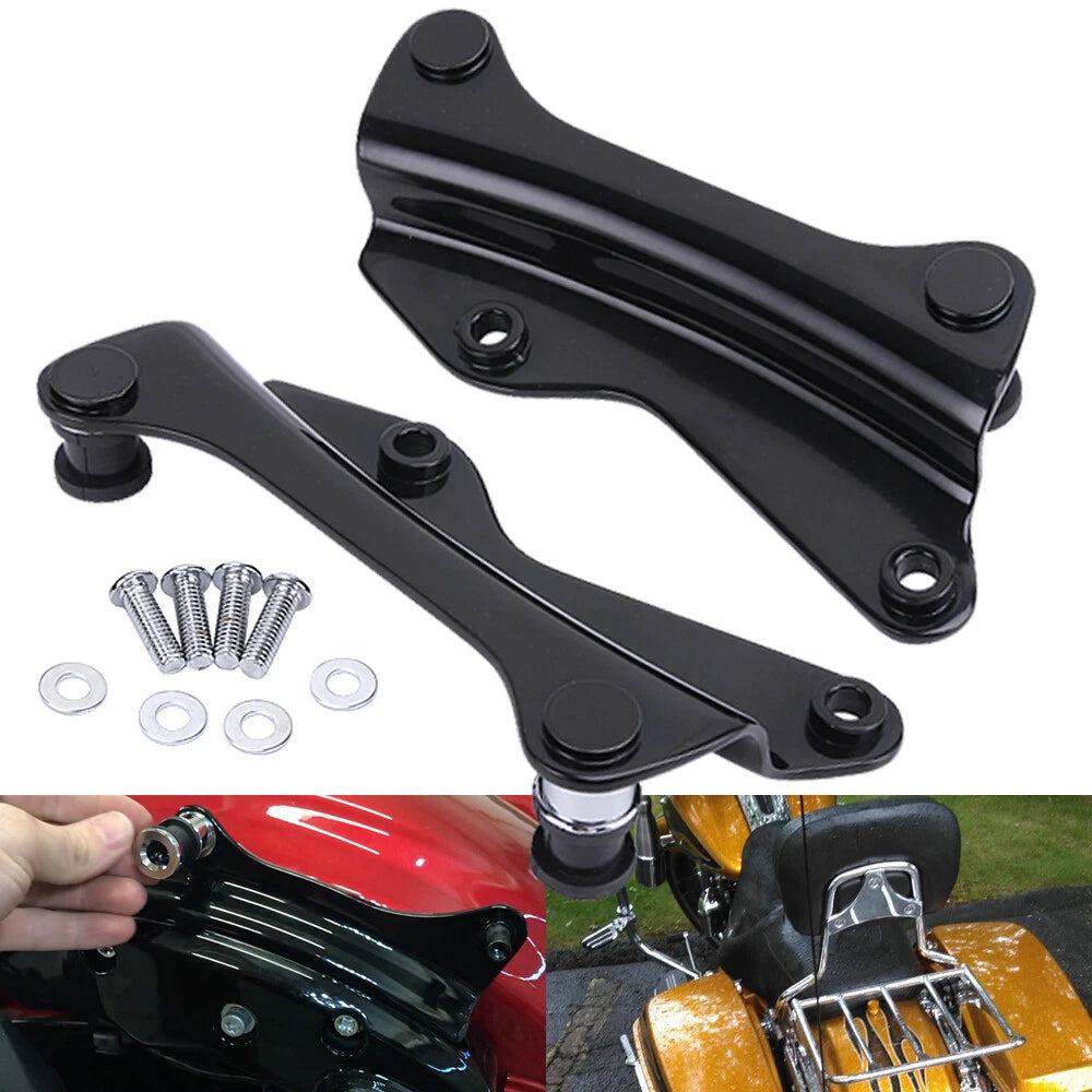 4 Point Docking Hardware Kit For Harley Road King Street Glide 14-UP Gloss Black