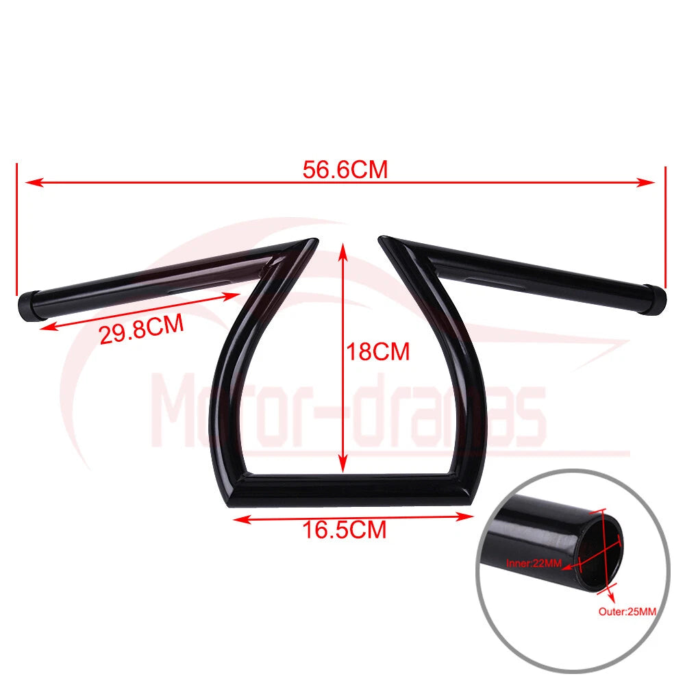 Gloss Black 1'' Z Bar Handlebar Drag Bar For Harley Sportster XL 883 1200 Bobber