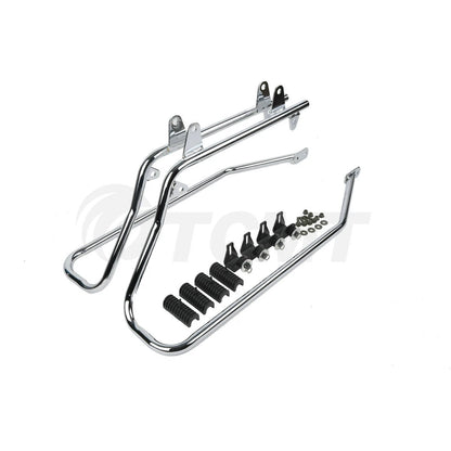 Hard Saddle Bags Bag W/ Chrome Conversion Brackets For HARLEY Heritage Softail