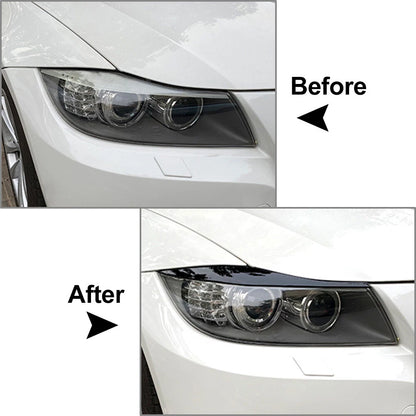 Headlight Eyelid Eyebrow Cover For BMW 3 Series E90 E91 2006-2011 Gloss Black