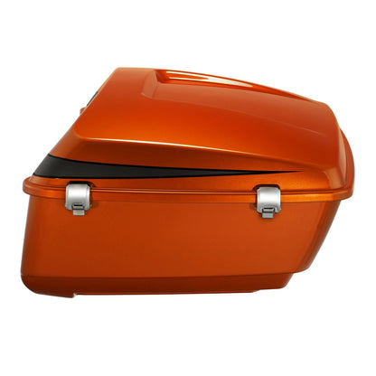 King Trunk Fit For Harley Street Road Glide 14-26 Scorched Orange / Black Denim