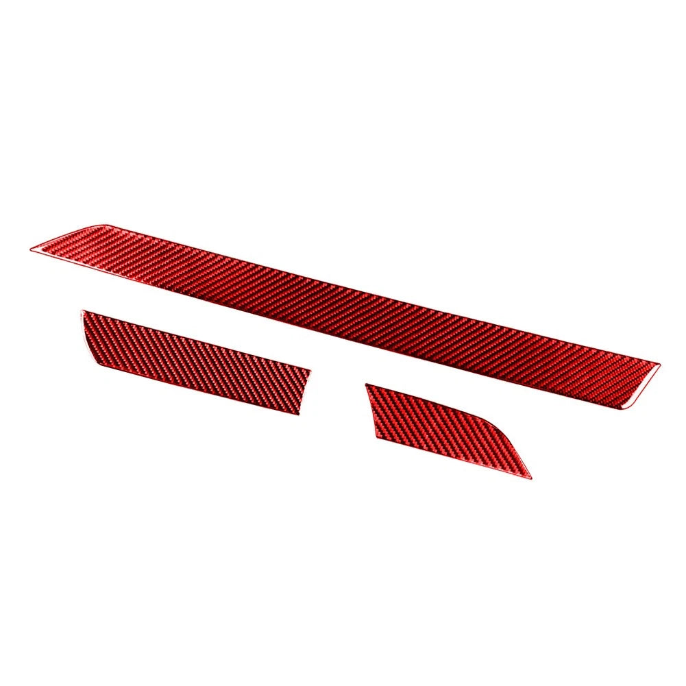 Carbon Fiber Red Dashboard Panel Cover Trim For Toyota Tundra 2014-2021 LHD 3PCS