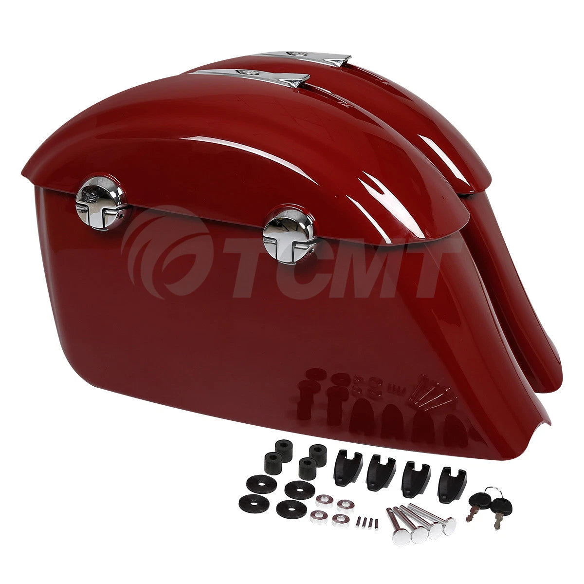 Red Hard Saddle Bag Electronic Latch For Indian Chieftain 14-18 Roadmaster 15-25