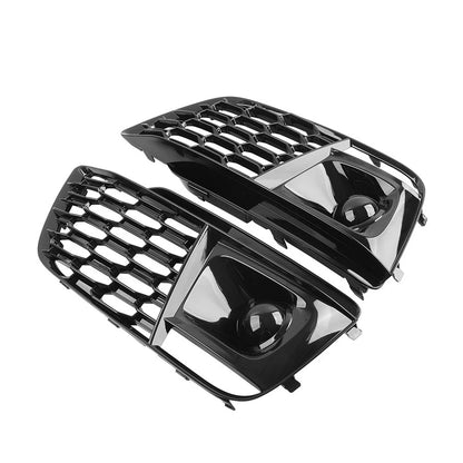 1 Pair Front Bumper Honeycomb Fog Lamp Grille Cover For Audi Q5 SQ5 2018-2020