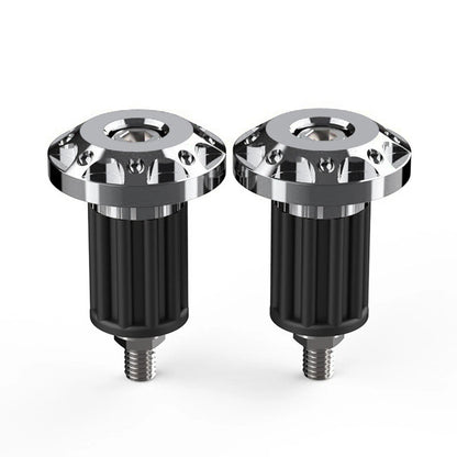 2x 7/8'' Motor Dirt Bike Handlebar Grips Handle Bar End Cap Plugs Slider Silver