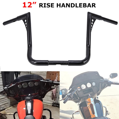 12" Rise Ape Hanger HandleBars 1-1/4" Fat For Harley Touring CVO Electra Glide