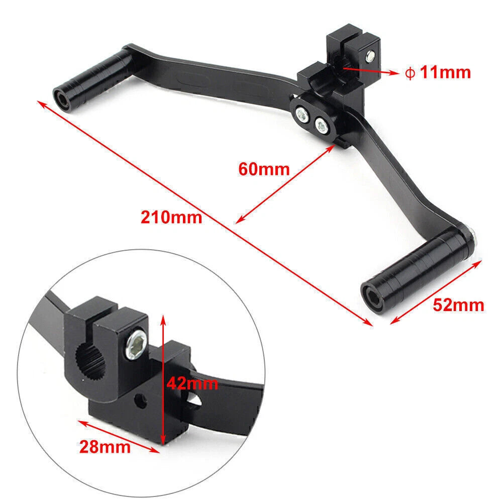 Dual Way Gear Shift Lever Footrest Pedal Shifter 21cm Black Universal Motorcycle