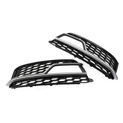 1 Pair Front Bumper Mesh Fog Light Grille Cover For Audi A5 S5 2013-2017