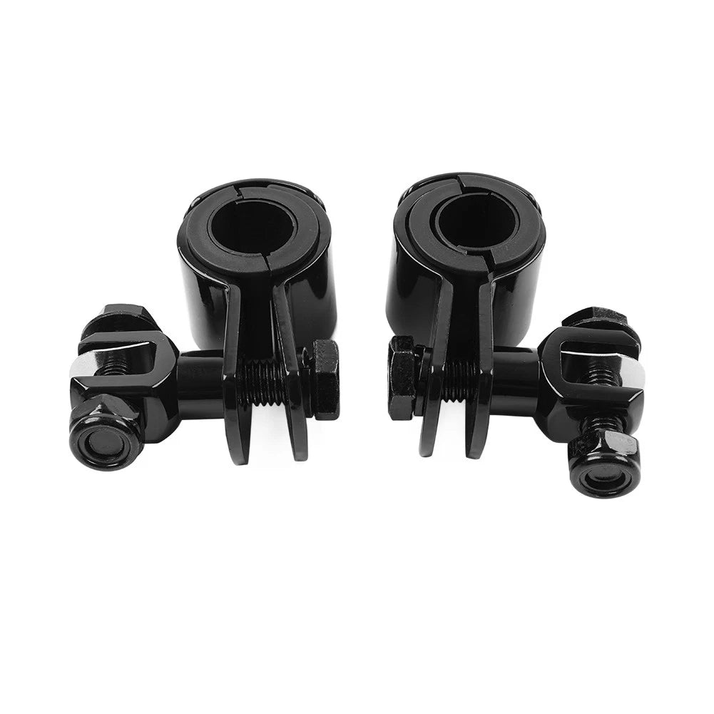 US  1" 1.25" Highway Bar Foot Pegs Mount Clamps Bracket Set For Harley Black