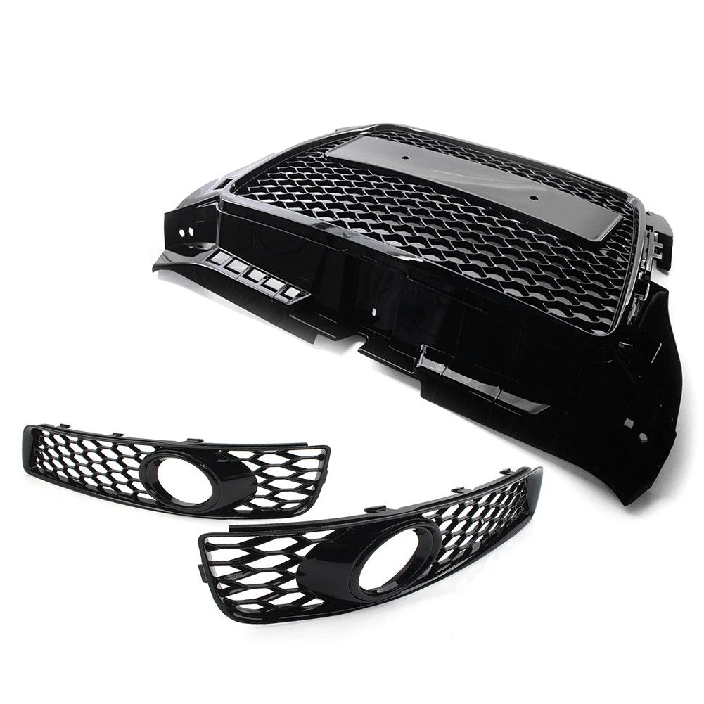 Black Fog Light Cover Front Bumper Honeycomb Grille For Audi A3 8P 2009-2012 US